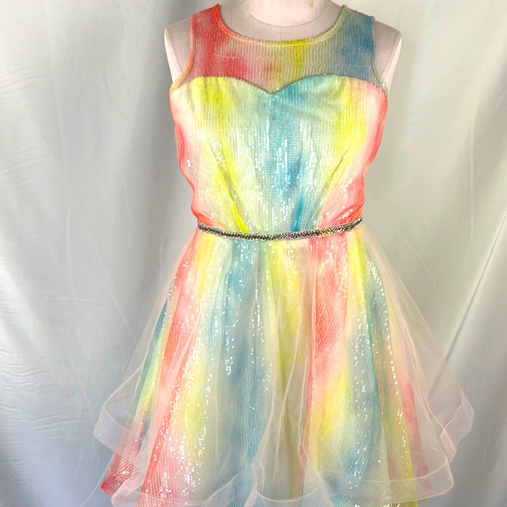 Tween Diva sequence mesh high knee dress for girls